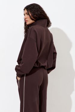 Олимпийка с короткой молнией "Âme Sirène" цвета шоколад