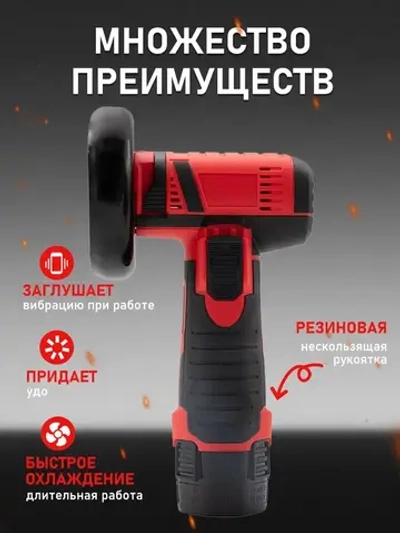 болгарка аккумуляторная шлифовальная машинка мини 1100Вт, 20000 об/мин, 18В, 78 мм, низкий шум и вибрация для резки, шлифовки, полировки, удаления ржавчины