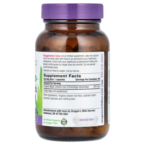 Oregon's Wild Harvest, Черный кохош, 90 веганских капсул (300 мг на капсулу)