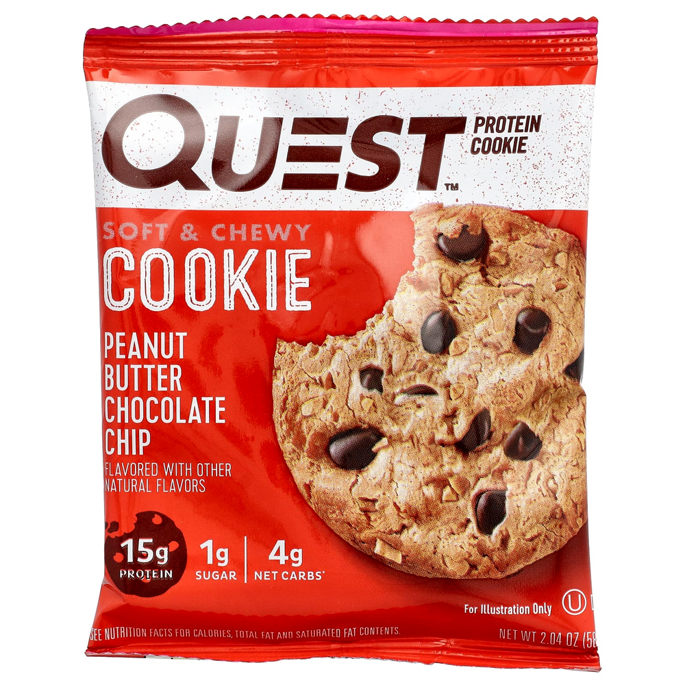 Quest Nutrition, Protein Cookie, арахисовая паста с шоколадной крошкой, 12 печений, 58 г (2,04 унции)