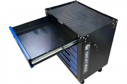 Инструментальная тележка GWT-B6S (6 ящиков, ЦЗ, увеличенные колеса с тормозом, доводчики, синяя)