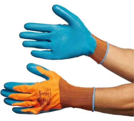 Перчатки VE733 полиэстеровые с латексным покрытием Delta Plus VE733OR10