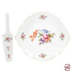 Тарелка для торта с лопаткой Bernadotte Полевой цветок 27 см
