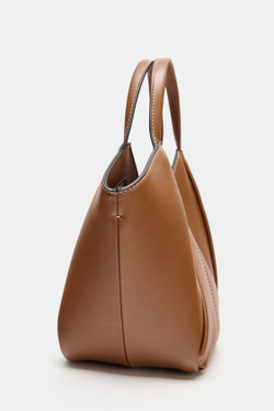 ZARA МИНИ-СУМКА-ШОПЕР, КОРИЧНЕВЫЙ