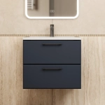 Тумба с раковиной для ванной Uperwood Foster New 60 см, подвесная, черная