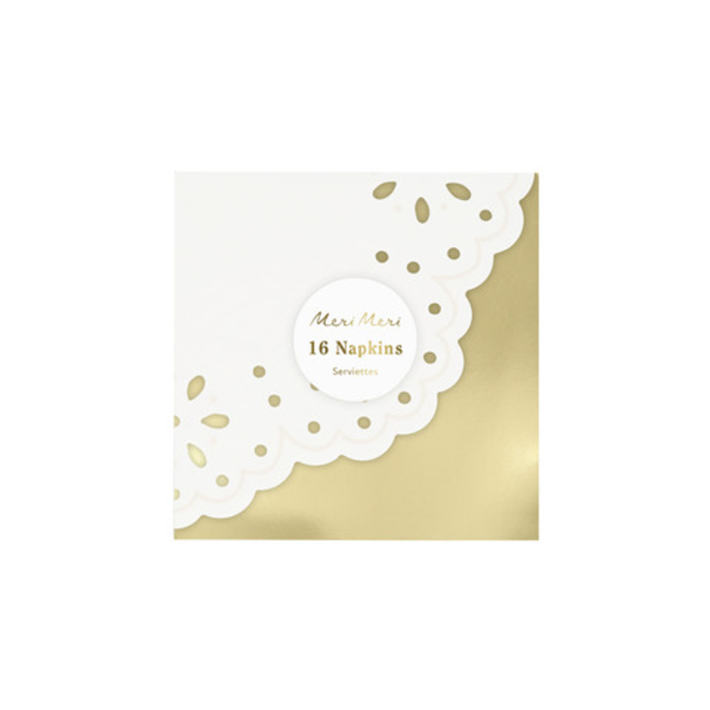 Салфетки маленькие "Белое кружево" 16 шт. (12,7 х 12,7см)