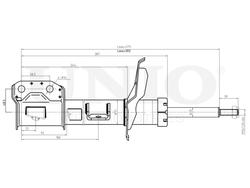 Амортизатор газовый передней подвески левый UNIO SAB-10203
