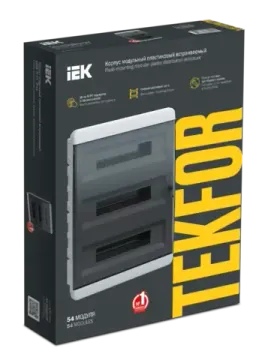 Бокс IEK Tekfor встраиваемый 54-модулей ЩРВ-П-54 IP41 черная прозрачная дверь