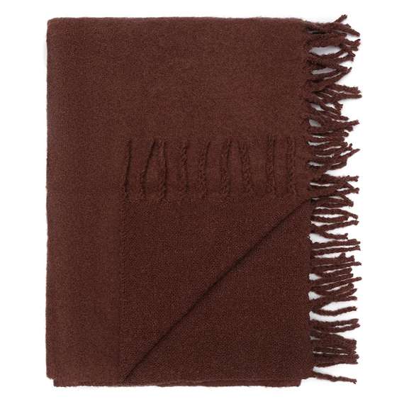 Плед мохеровый шоколадного цвета из коллекции essential, 130х180 см