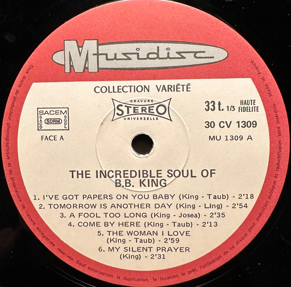 B.B. King - The Incredible Soul Of B. B. King (Франция)