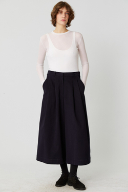 Кюлоты темно-синего цвета из бархатистого хлопка