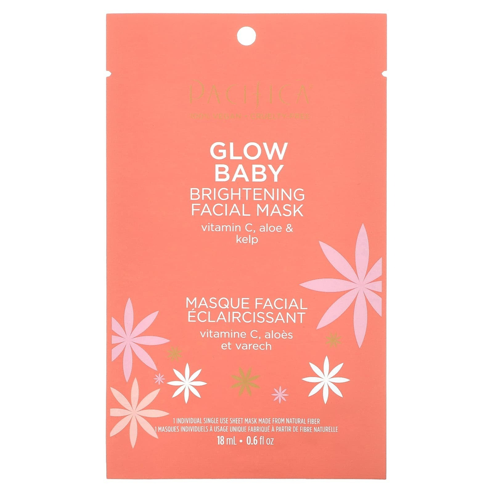 Pacifica, Glow Baby, осветляющая маска для лица, 1 шт., 18 мл (0,6 жидк. унц.)