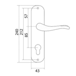 Ручка на планке Trodos, AL59/85-M CP, 204489, хром