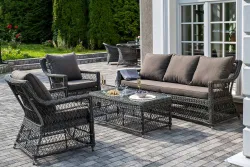 "Гранд Латте" лаунж-зона из искусственного ротанга, цвет графит