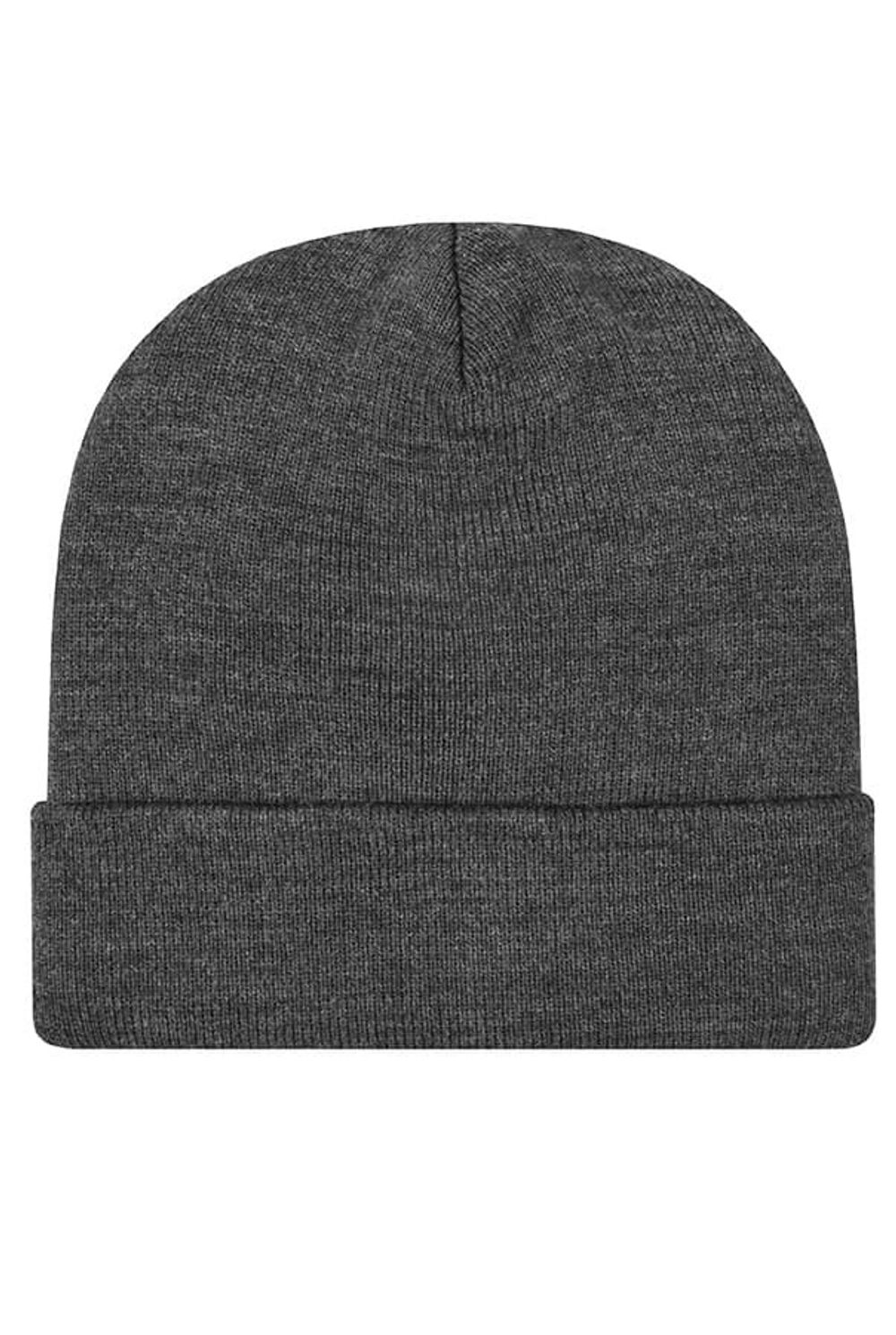 Шапка с подворотом серая