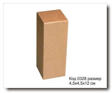 Коробочка Код 0328 размер 4.5х4.5х12 см крафт картон