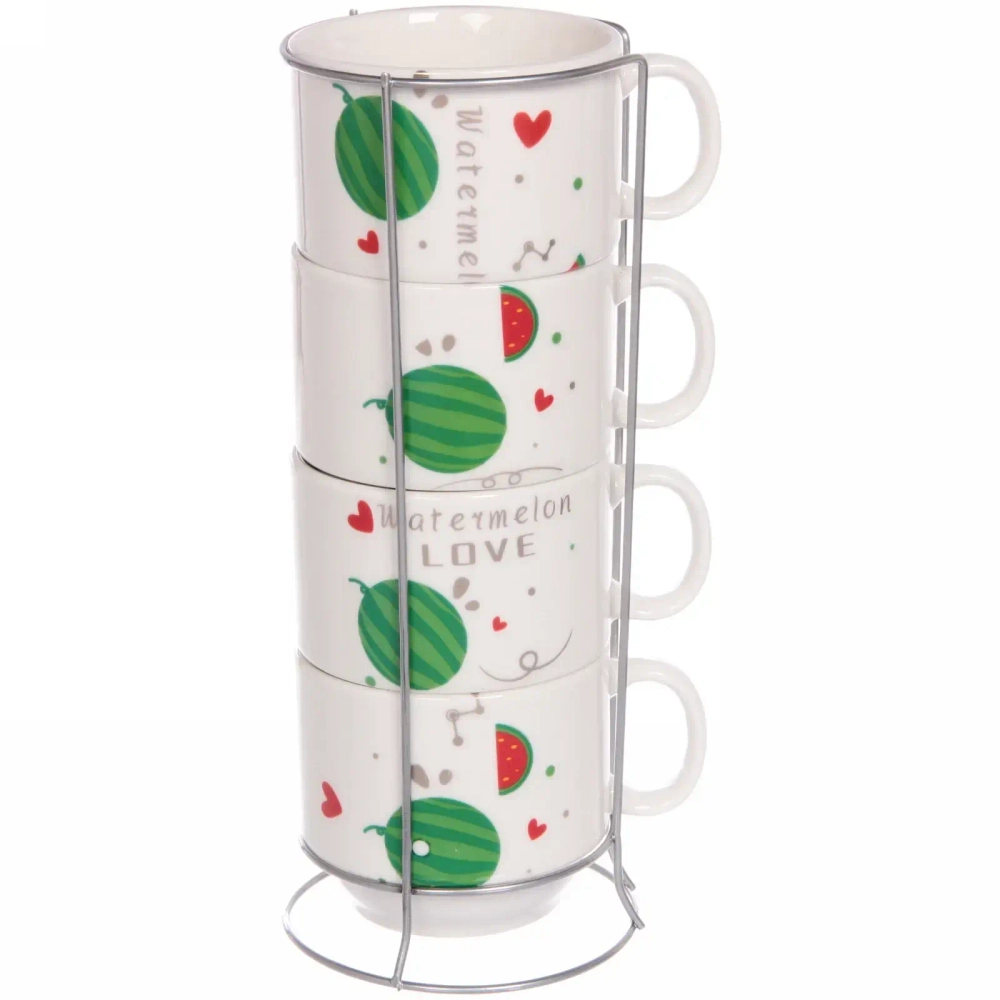 Набор кружек на стойке 200мл «Арбузы»