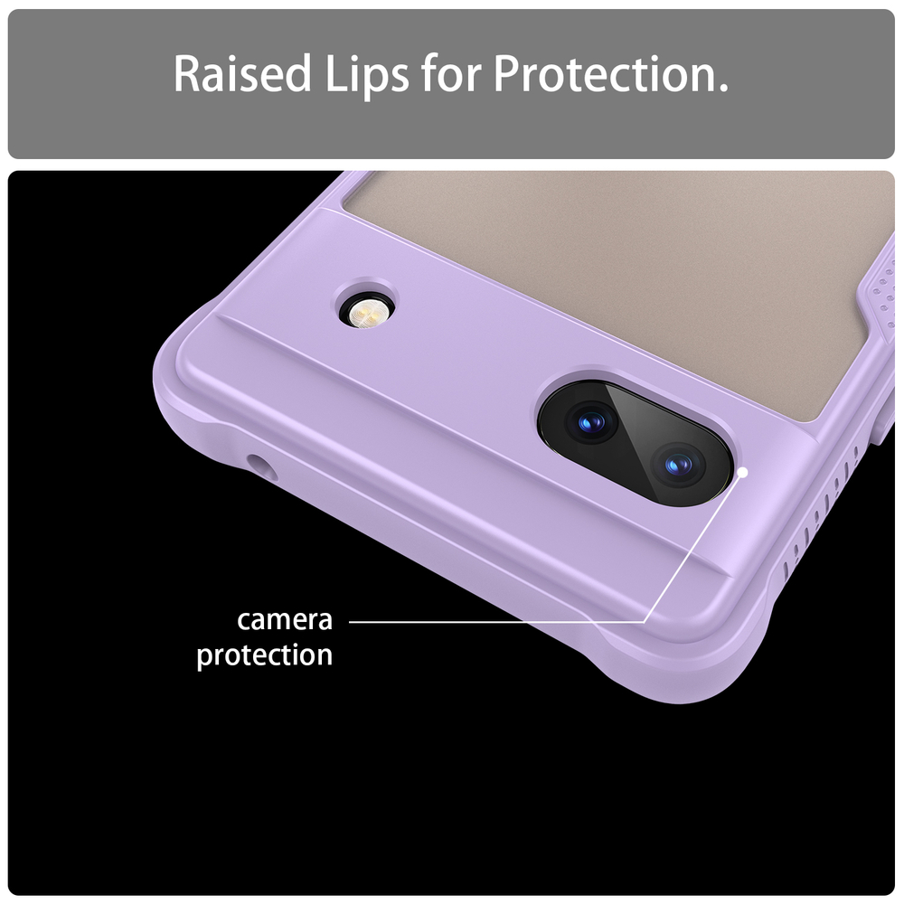 Чехол с фиолетовыми боковыми рамками для Google Pixel 6a, задняя крышка прозрачная тонированная