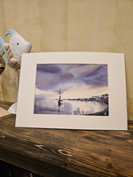 Картина авторская акварельная в паспарту 21х30 см на стену для интерьера "Севастополь"