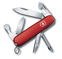 Качественный маленький брендовый фирменный швейцарский складной перочинный нож 84 мм красный 12 функций Victorinox Tinker Small VC-0.4603