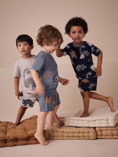 Пижама для мальчика Next AC0-926, 3 шт., Голубой, Белый, Темно-синий