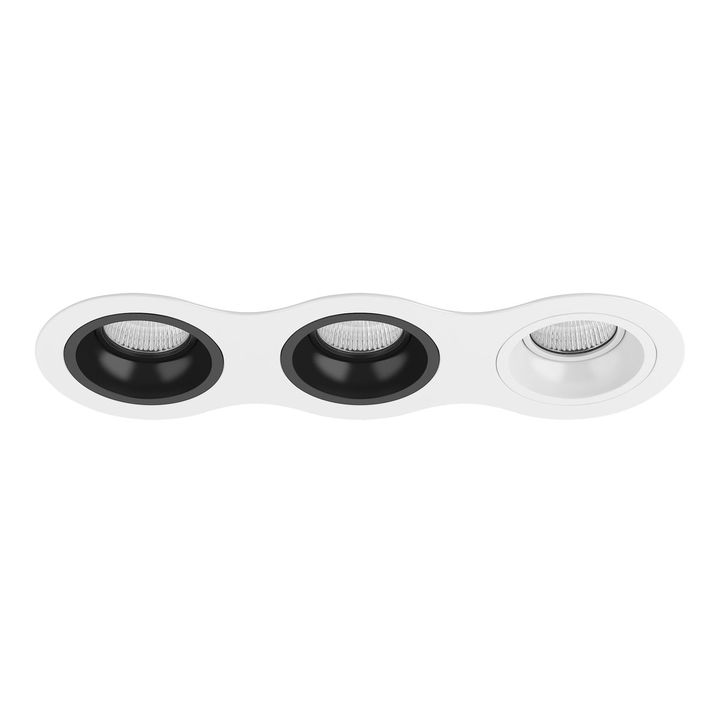 Комплект из светильников и рамки Lightstar Domino Round (214636+214607+214607+214606) D636070706