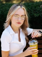 Оправа для очков женская брендовая золотистая