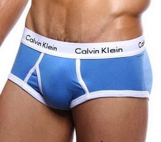 Мужские трусы брифы синие с белой резинкой Calvin Klein 365 Navy Brief