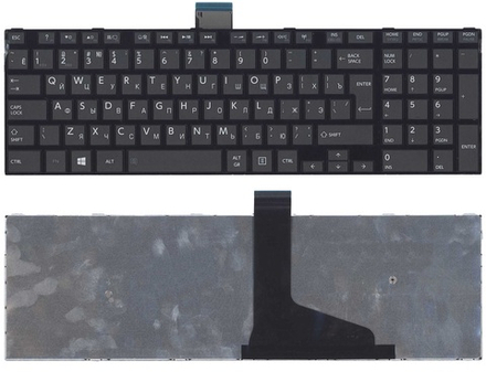 Клавиатура для ноутбука Toshiba C55, C55D, C55DT, C55T, C55-A, C55D-A, C55T-A Series (Черная, с рамкой)