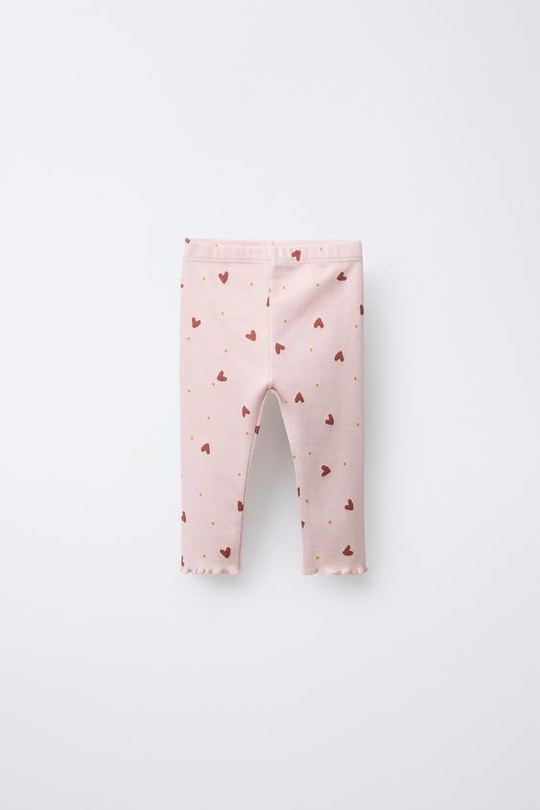 ZARA ЛЕГИНСЫ С ПРИНТОМ, РОЗОВЫЙ