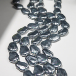 Хрустальный жемчуг в форме вытянутой монетки, темно-серый, 24*17мм