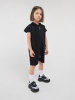 Ромпер на молнии с капюшоном "Уголь"