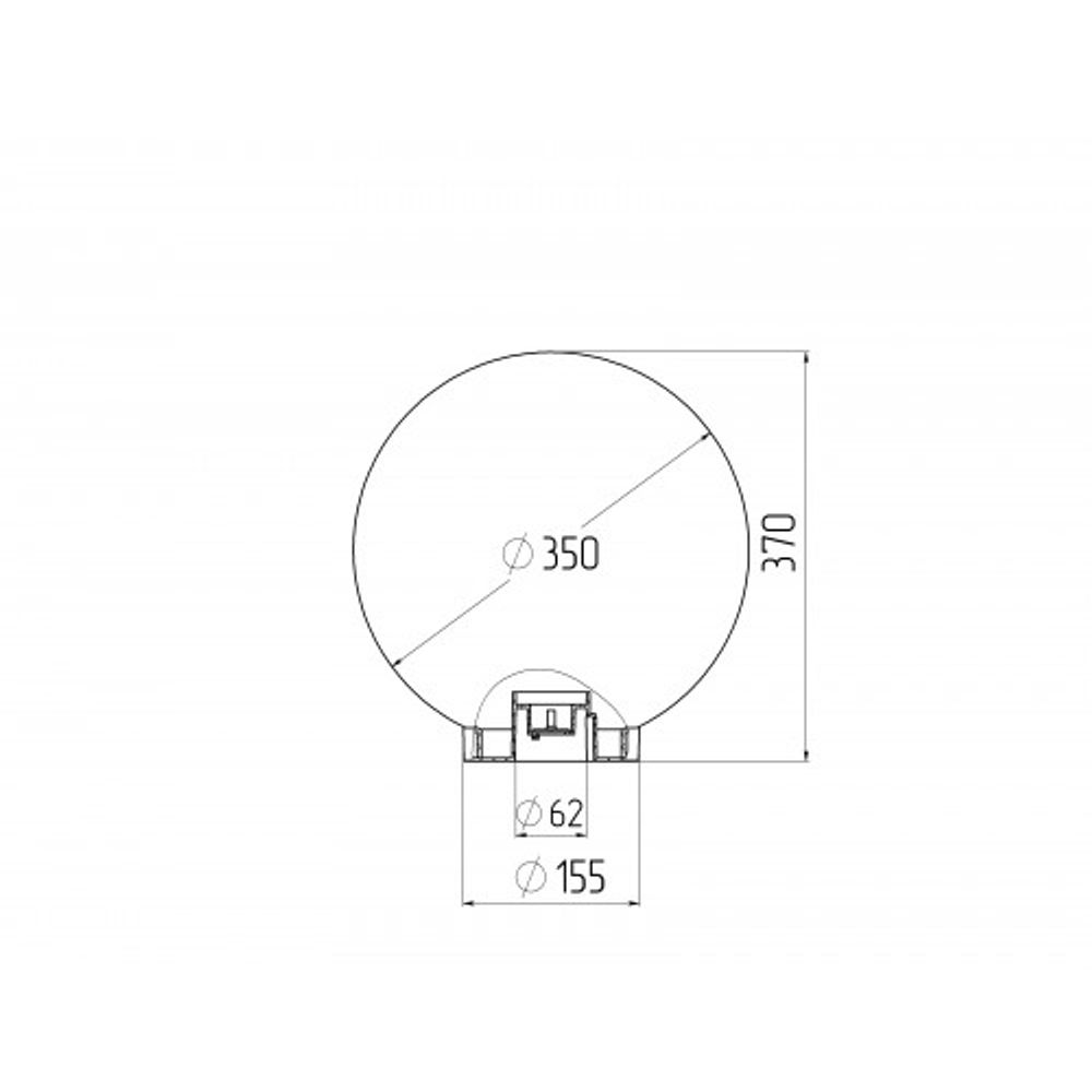 Садово-парковый светильник ЭРА НТУ 02-100-351 шар опаловый призма на опору / кронштейн IP44 Е27 max100Вт d350mm | Садово-парковые светильники