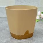 Горшок цветочный Wood 1,35л D140мм с прикорневым поливом, молочный шоколад/бук