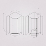 Душевое ограждение 90x90 см, пятиугольное, без поддона AM.PM Sunny W87G-405-9090-MT