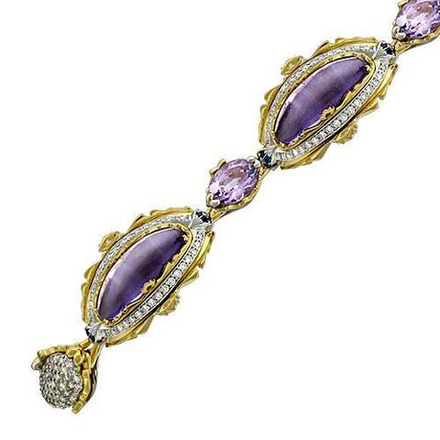 Браслет с аметистом  из комбинированного золота JA-B-81277Э-1