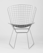 Стул обеденный Bertoia хромированный с черной подушкой 4 шт