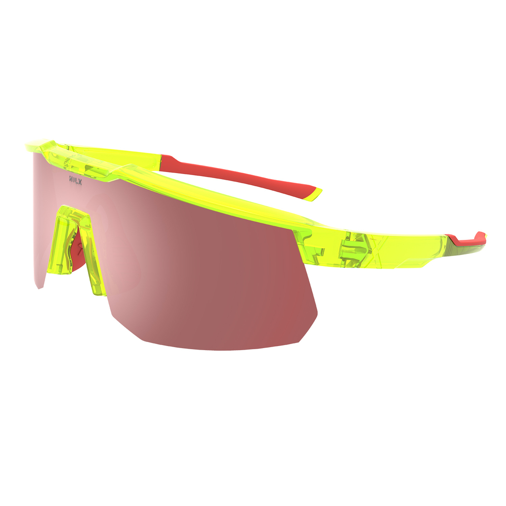 Спортивные очки HILX Big Head / Shiny Yellow Orange / Light Purple Lens