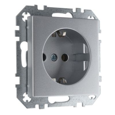 Розетка 16А 250В LIREGUS EPSILON IKL16-404-01.E/Mt алюминий