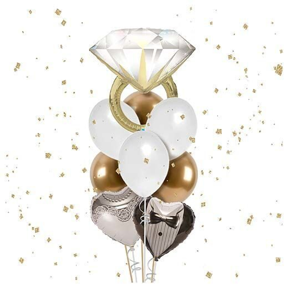 Фонтан шаров "На свадьбу с колечком"