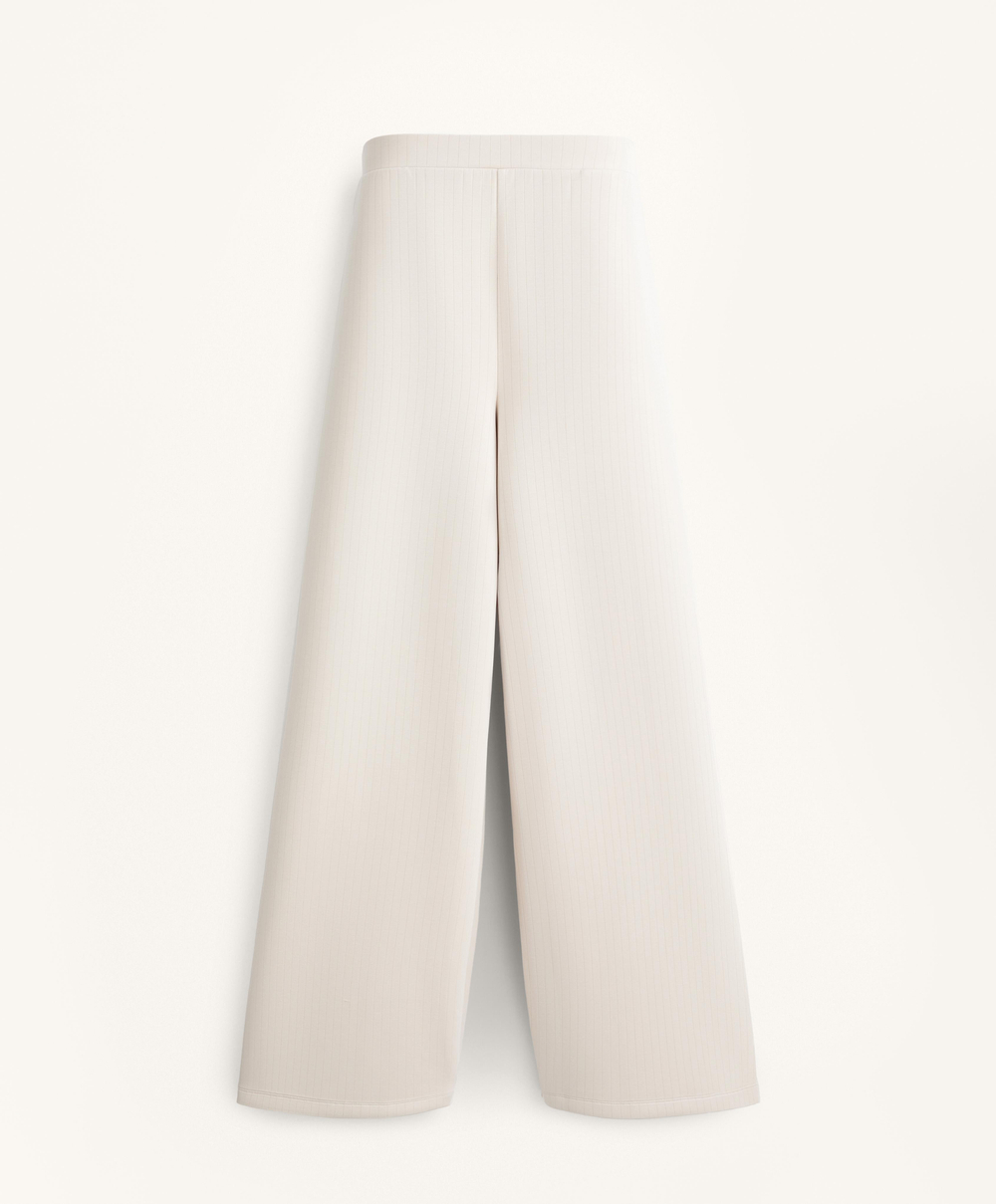 OYSHO Брюки прямого кроя с полосками из модала, светлый экрю