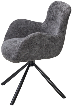 Стул KAROL 180 град. поворот. 3018-19 темно-серый, шенилл/ черный каркас, ®DISAUR