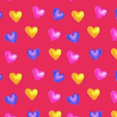 Разноцветные сердечки