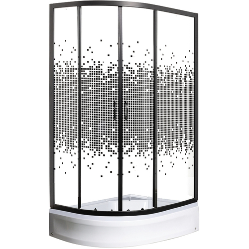 Душевой уголок Мономах ДУ 100x70 МЗ BL 10000008624 профиль Черный матовый стекло прозрачное с рисунком