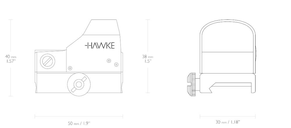 Коллиматорный прицел HAWKE Reflex Red Dot Sight – Sensor Control (5MOA)(12133)