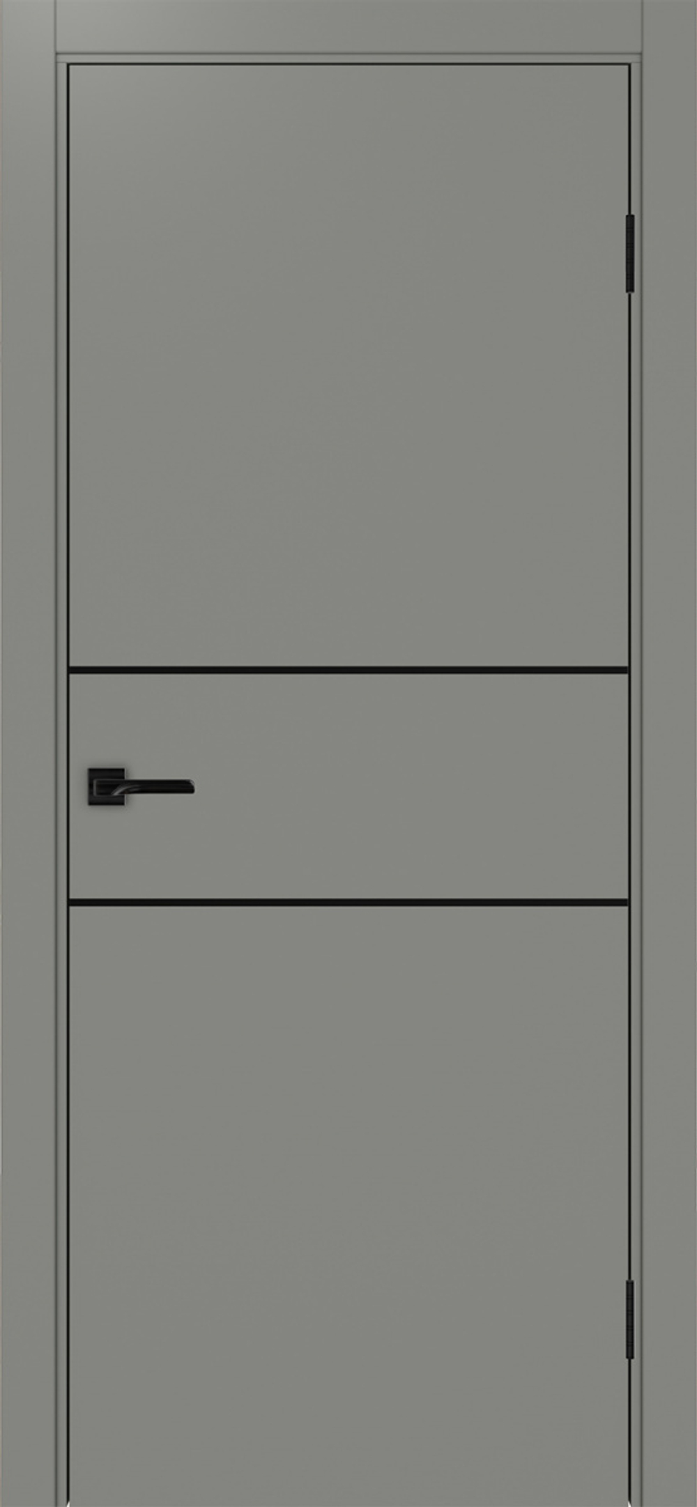Межкомнатная дверь Optima Porte НЕАПОЛЬ 203 Молдинг SB (матовый чёрный), Кромка в цвет полотна