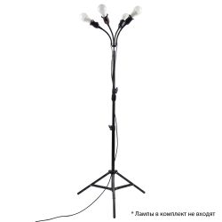 UML-P200 E27x4 BLACK PLANT Светильник напольный для 4-х фитоламп. На штативе. Цоколь E27. Черный. ТМ ФитоЛето