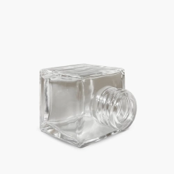 Комплект: Флакон для диффузора 50 мл прозрачный куб с черной крышкой