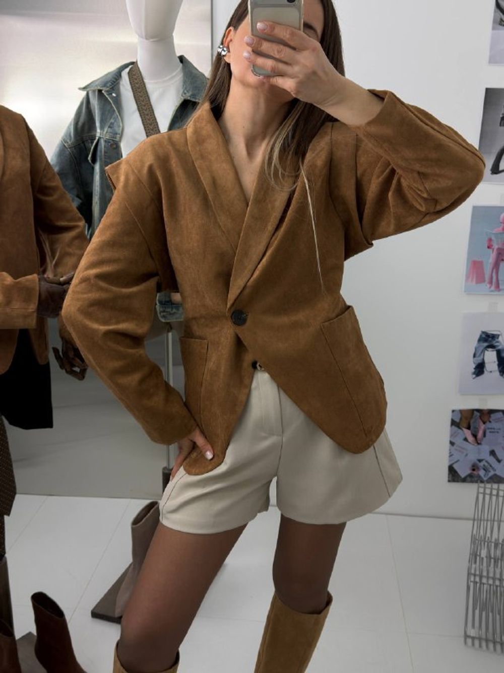 Куртка-пиджак женский артикул 989 цвет "кэмел"