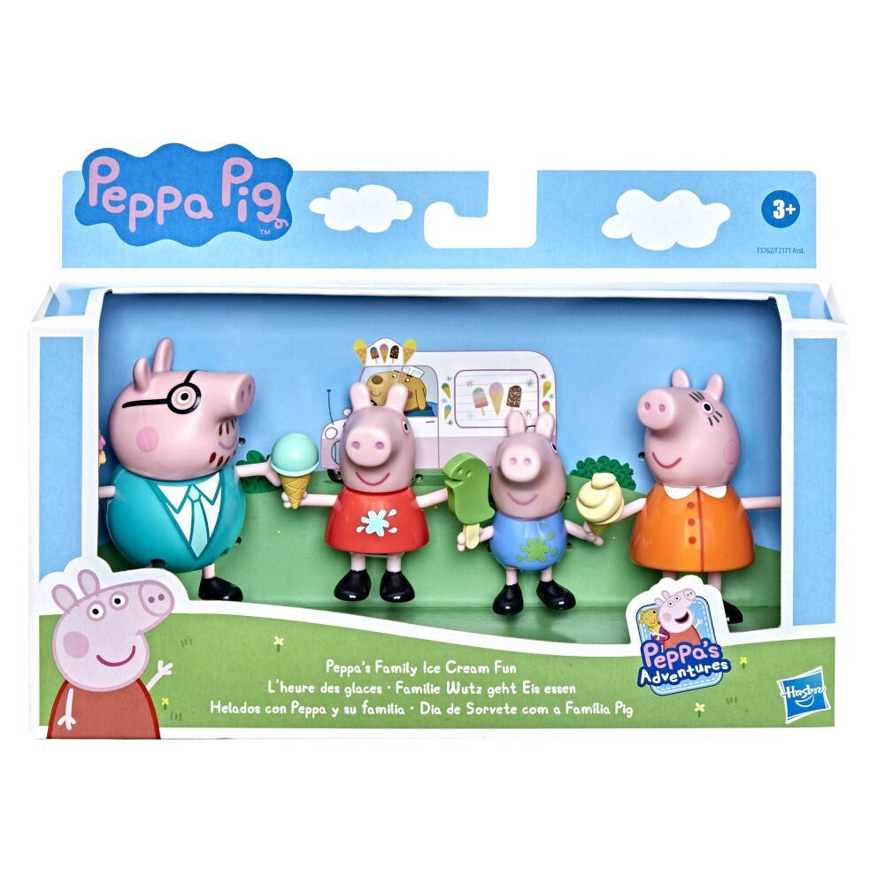 Hasbro Свинка Пеппа - Набор из 4 фигурок «Семейное путешествие Пеппы с мороженым» / артикул   F2171 F3762  / GTIN 5010993933235